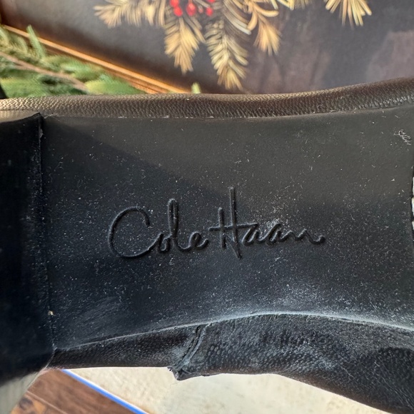 Cole Haan Black Leather Mid-Calf Square-Toe Boots - Picture 8 of 9